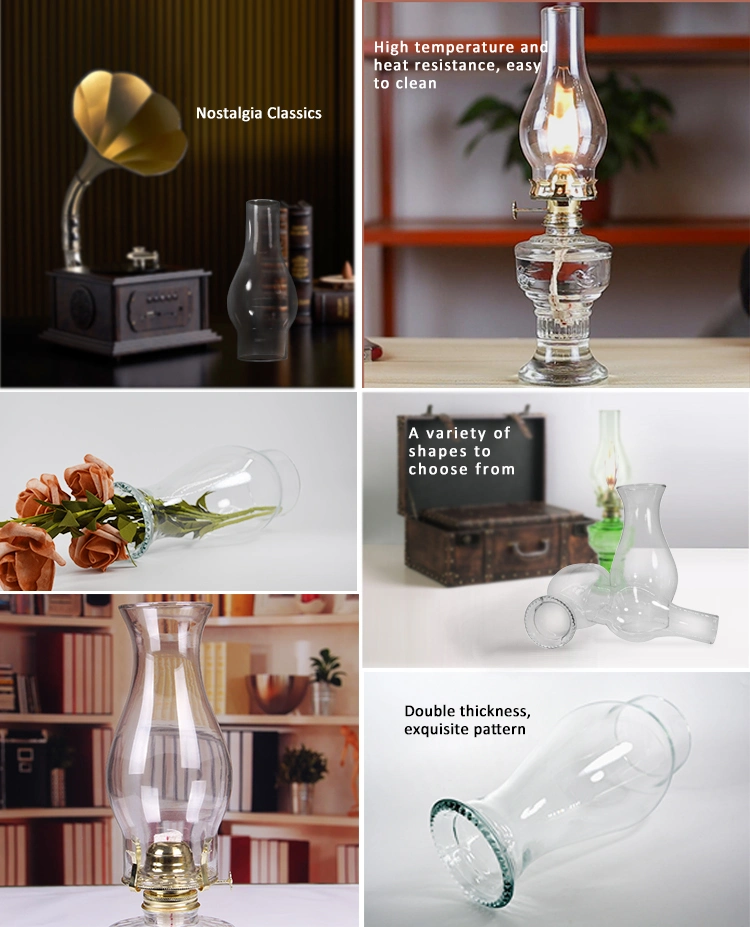 Clear Heat Resistant Glass Oil Light Cover Glass Cylinder Lamp Shade for Kerosene Light