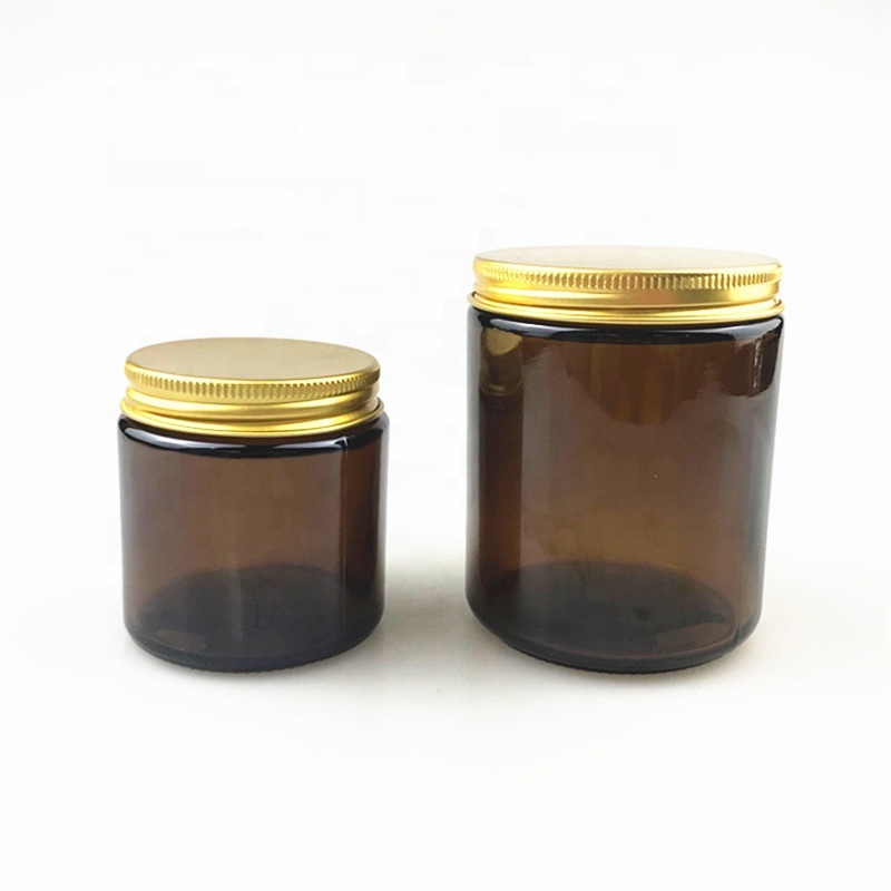 250ml 8oz Empty Dark Amber Glass Candle Jar with Lid Candles Scented Glass Jar