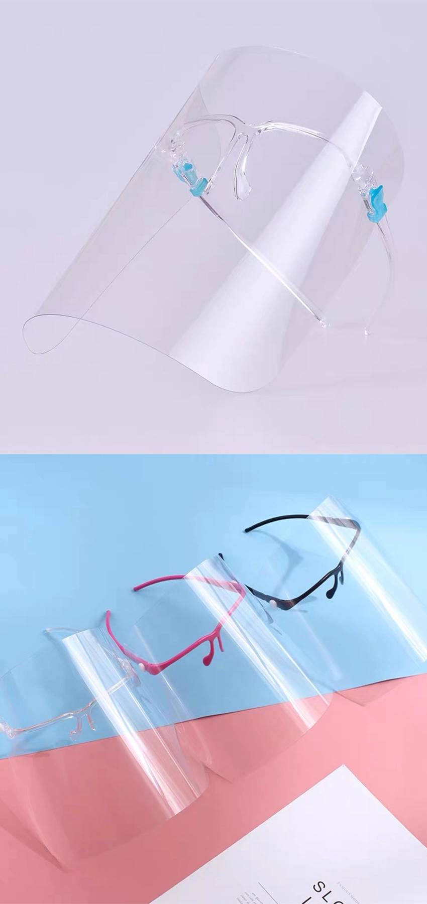 Factory Direct Sale Personal Protective Equipment Face Shield with Glass Frame