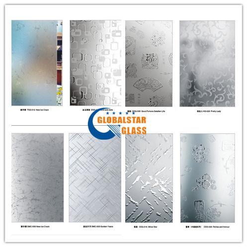 4mm, 5mm, 6mm Design Glass, Architectural Glass, Acid Etched Glass, Art Glass, Decorative Glass, Frosted Glass, Non-Finger Glass for Building/Decoration