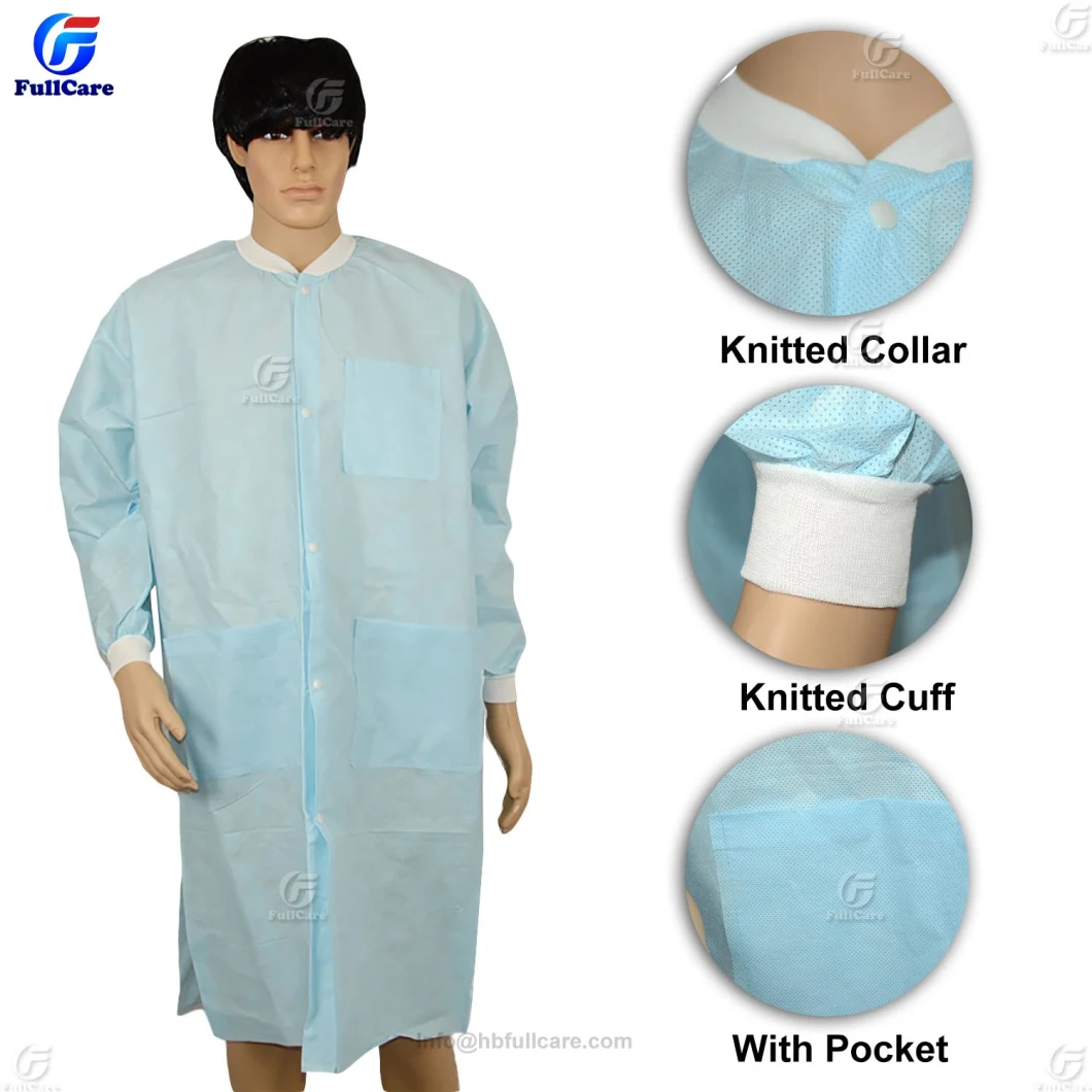 PE Waterproof Lab Coat, Visitor Coat, Disposable PP Patient Coat, Hospital Uniform, Nonwoven Visitor Coat, Lab Coat, Disposable Visitor Coat, PE Visitor Coat