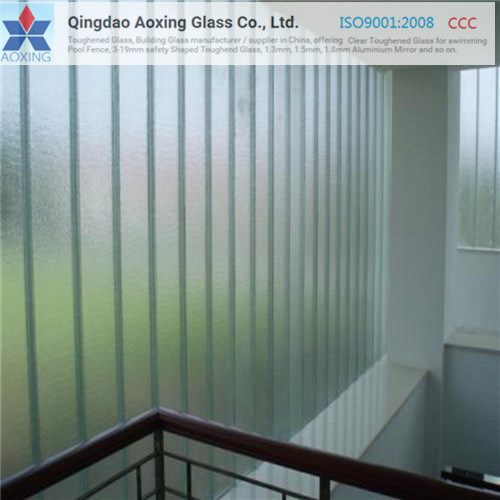 Float Tempered/Toughened Textured/Patternedu Glass Profile for Building