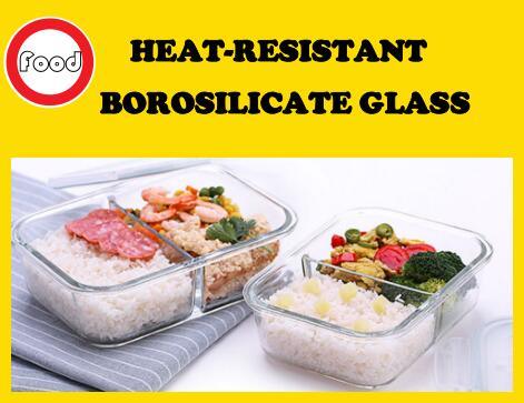 High Borosilicate Glass Lunch Box Food Storage Container with Airtight Lid with SGS