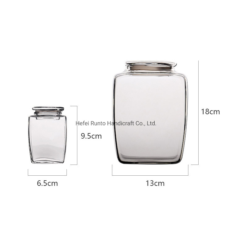 Simple Tea Storage Jar Heat-Resistant Transparent Glass Tea Jar Large Reusable Storage Jar Glass