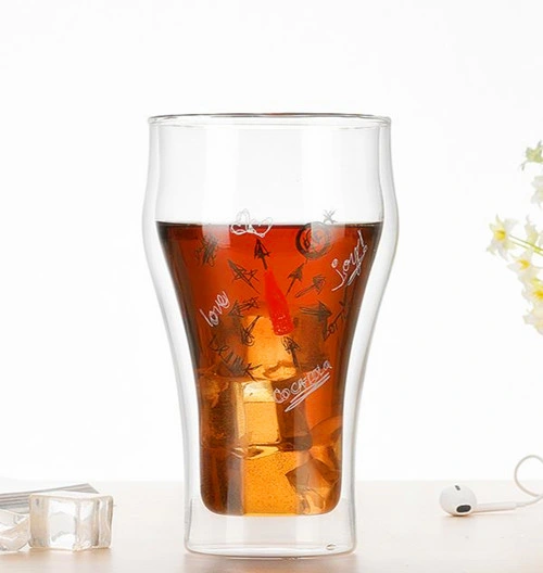 Creative Glass Coca-Cola Cup Beer Glass Customized Double Wall Glass Coffee Cup