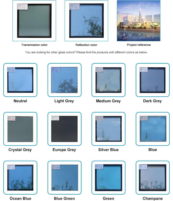 Blue Grey Tinted Heat Strengthened Insulated Glass Units
