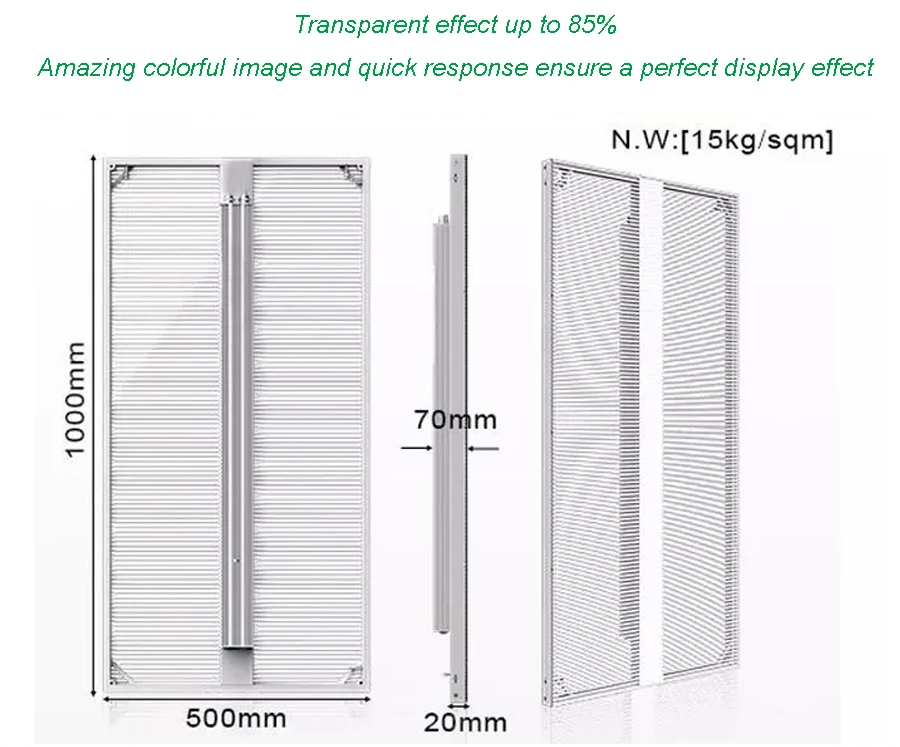 LED Transparent Display Glass LED Screen for Madia Facade Wall