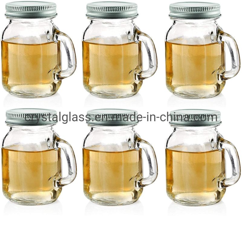 16oz Mason Jar Drinking Glass with Straw/Drinking Mug, Beer Mugs with Handle