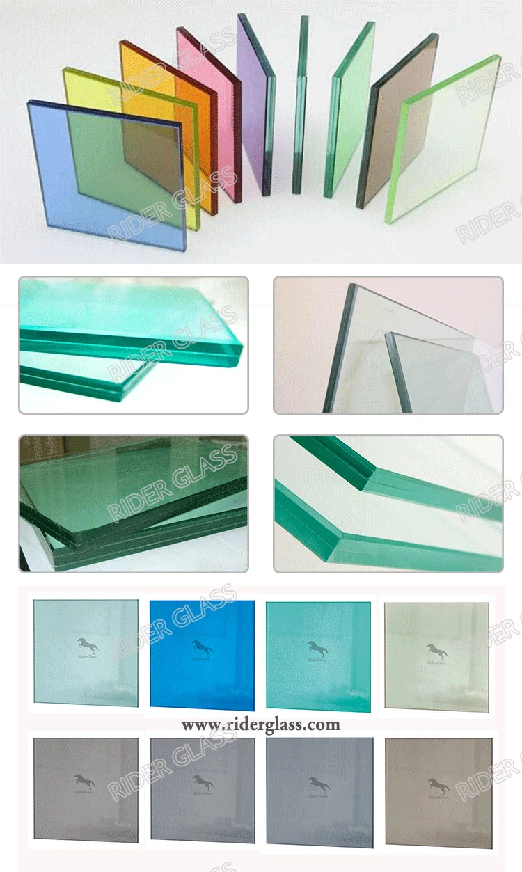 Safety Tempered PVB Sgp EVA 6.38-12.38mm Clear and Colored Laminated Glass