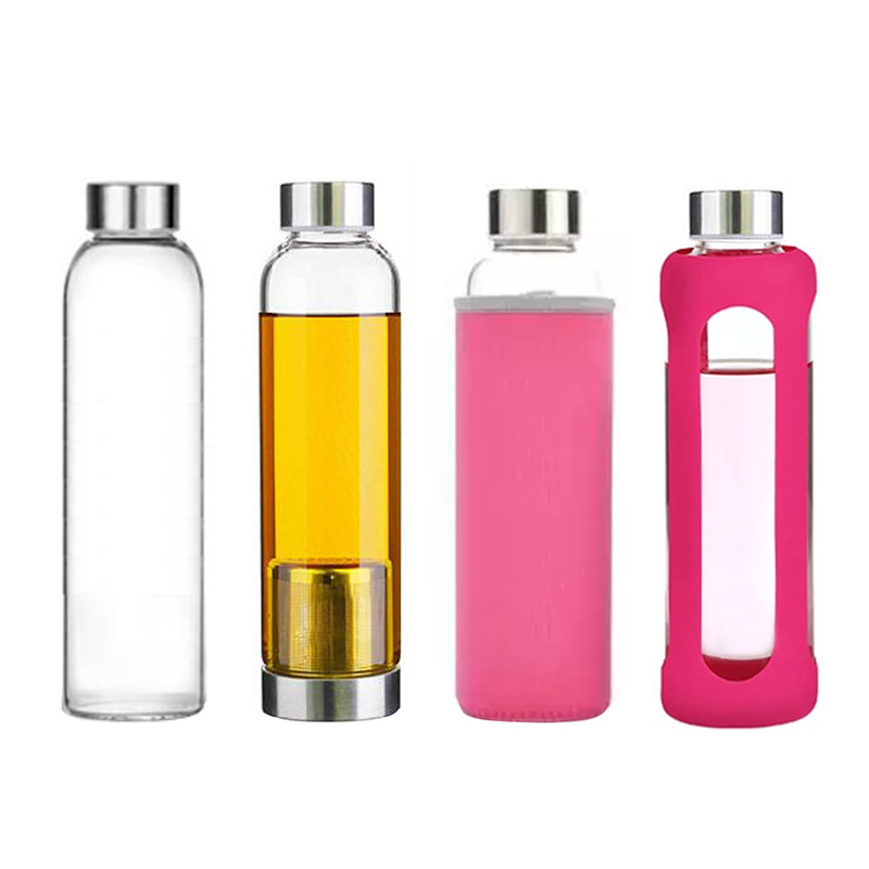 Soft Sleeve No Plastic Outdoor Shatterproof Glass Water Bottle