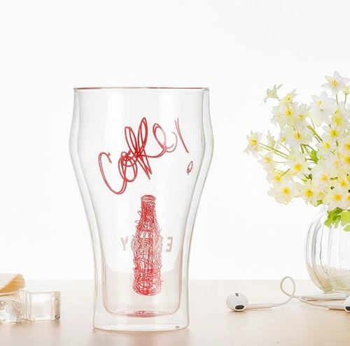 Creative Glass Coca-Cola Cup Beer Glass Customized Double Wall Glass Coffee Cup