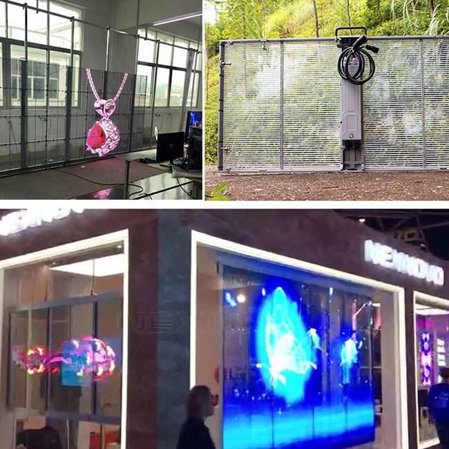 P3.91*7.81 High Transparency Rate Window Wall LED Display Screen See Through Glass Advertising Wall Display