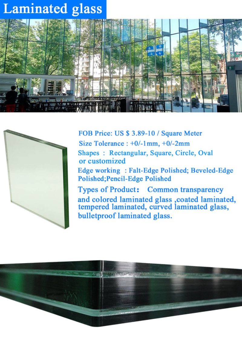 Customized Laminated Glass with PVB From 6.38-42.30mm
