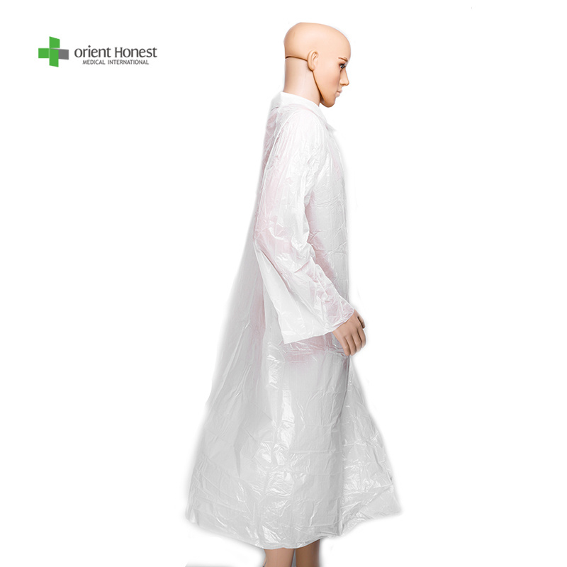 PE Lab Coat Disposable PE Laboratory Coat PE Clothing Laboratory PE Lab -Gown Disposable PE Vistor Gown Hubei Supplier