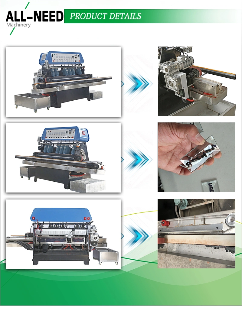 Spindles Glass Straight Line Beveling Edging Grinding Processing Machine