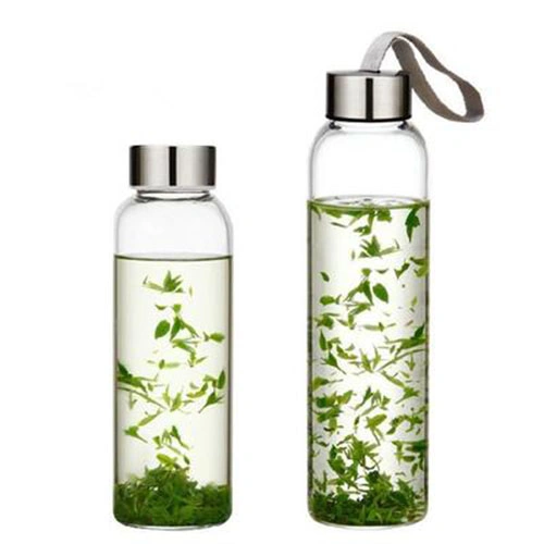 550ml Glass Water Bottle with Protect Cover, High Borosilicate Bottle, Sports Glass Bottle, Juice Glass Bottle
