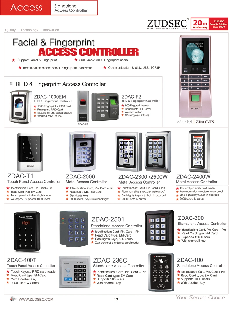 Fingerprint Access Control System RFID Access Controller Wiegand 26 Fingerprint Reader Anti-Vandal Door Opener