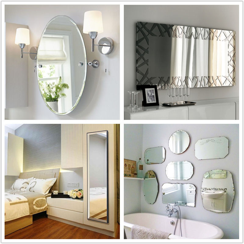 Home Decoration Frameless Beveled Edge Aluminum Mirror with SGS Certification