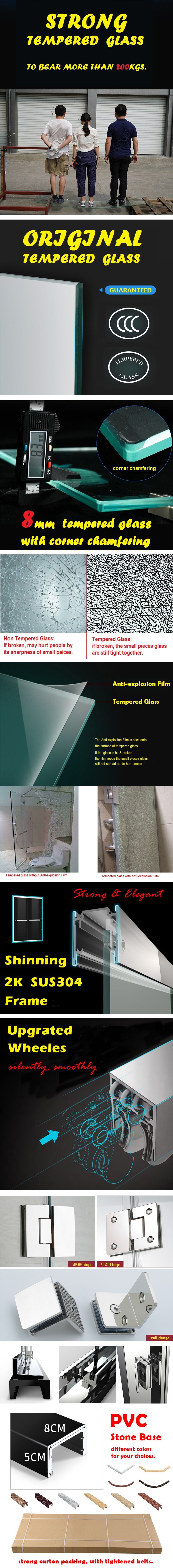 Bathroom Sanitary Ware Tempered Glass Shower Door (BL-B0092-P)