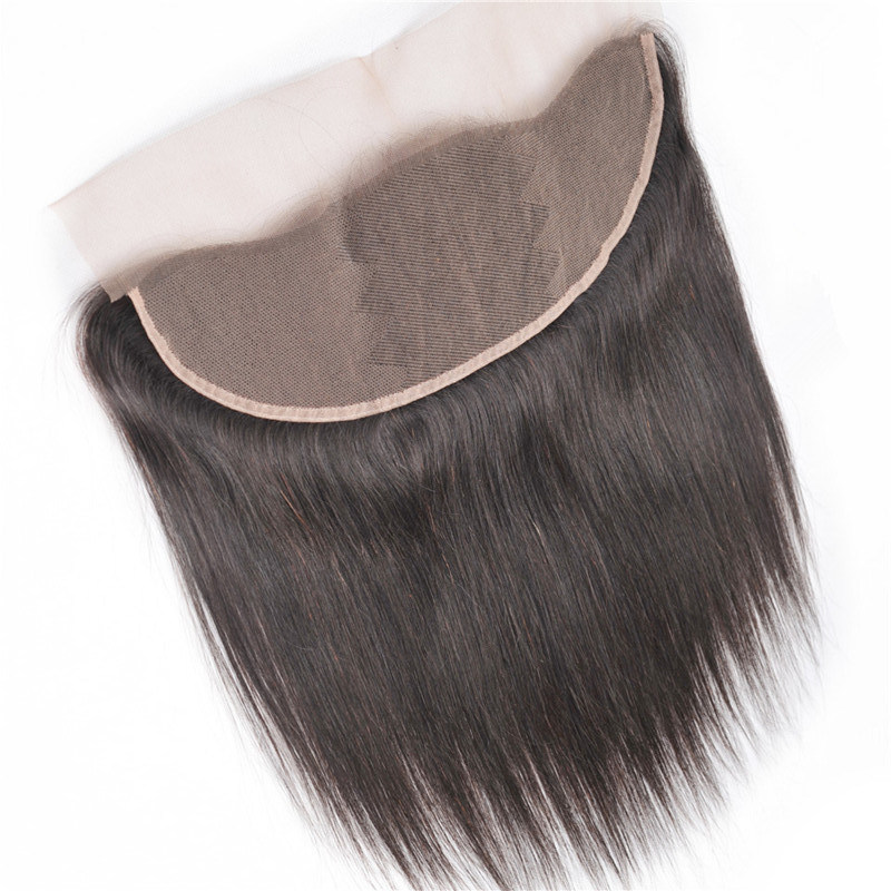 Shine Silk Hair Malaysian Straight Hair Lace Frontal 10-20inch 13"X4" Ear to Ear Free Part Frontal Closure Swiss Lace Remy Human Hair