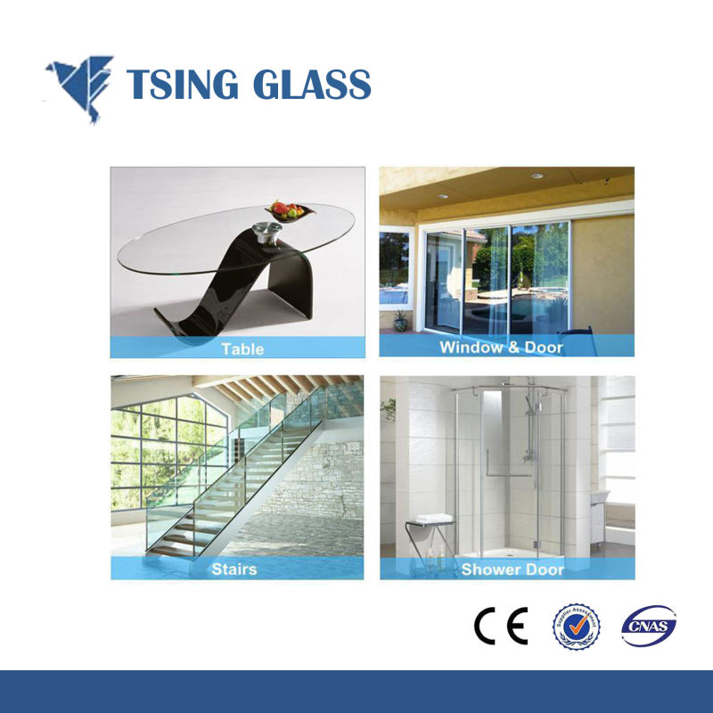 3-19mm Toughened Tempered Building Glass for Shower Room Bathroom