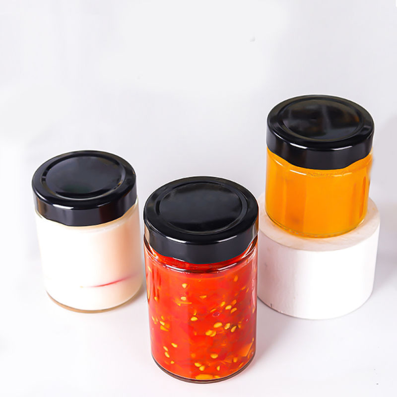 Wholesale High Cover Glass Jar Honey Jar Round Food Jar Handmade Jam Jar