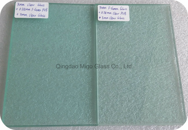 6.38mm Architectural Laminated Safety Glass with F-Green PVB