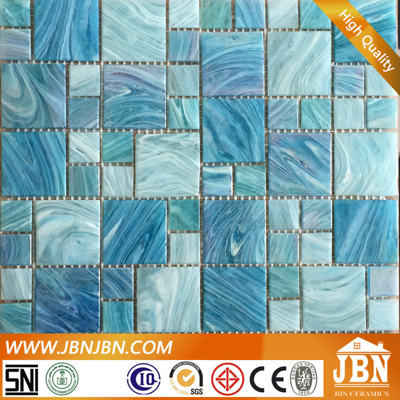 Blue Color Swimming Pool Wall and Floor Glass Mosaic (H455021)