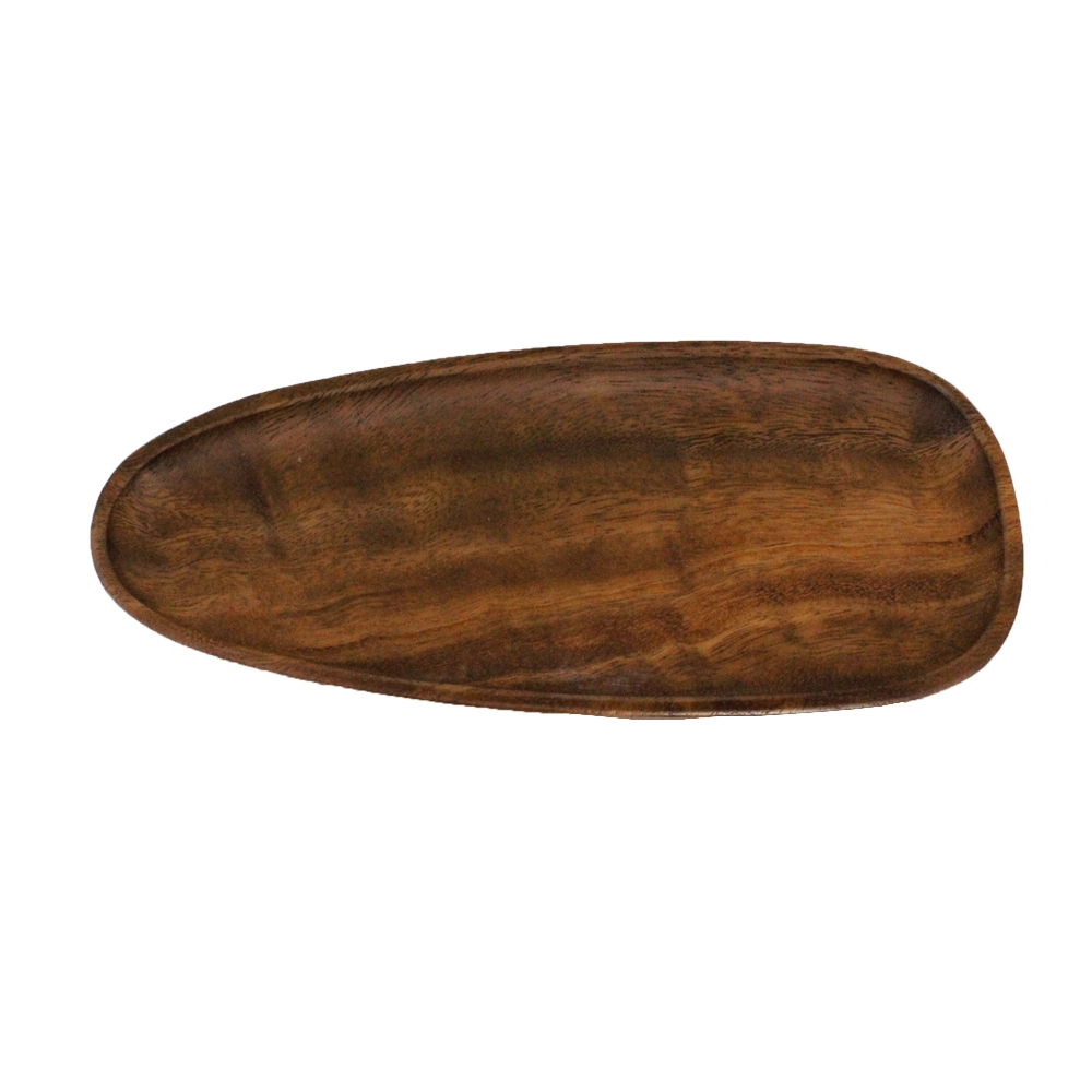 Acacia Wood Pebble Wooden Tray for Charger Plate, Decorative Plates