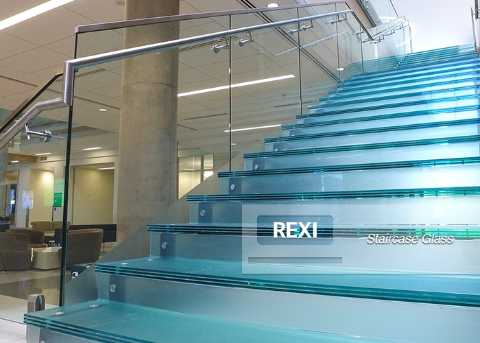 non slip Anti slip Glass Staircase by Tempered Laminated Glass