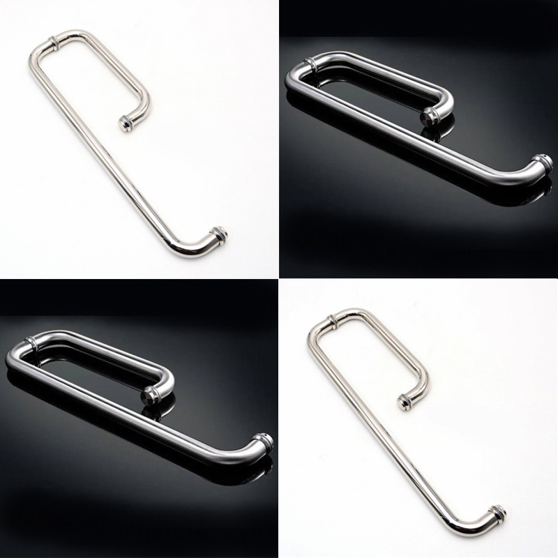 Hot Sale Chrome Polish Stainless Steel Bathroom Glass Door Handle