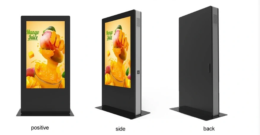 Waterproof IP65 Floorstanding Daylight Readable LCD for Panel Digital Poster 55inch 2500 Nits with Ar Glass