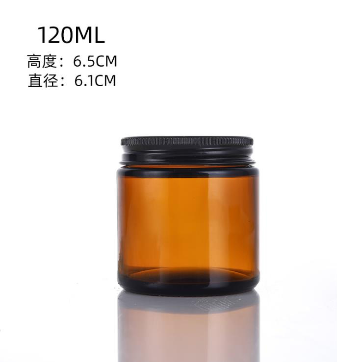 4oz 120ml Amber Glass Candle Storage Jar with Lids Scent Candle Holder Jar with Lids