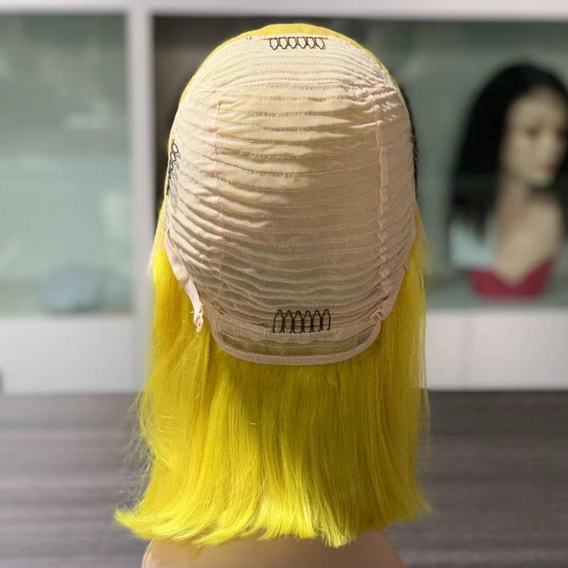 13*4 Frontal Lace 13*4 Frontal Lace Color Yellow Straight Bob Wig 8"-16" in Stock