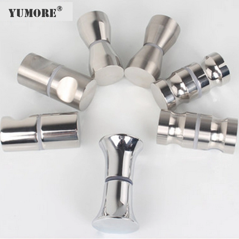 Stainless Steel Chrome Shower Pull Handles Cabinet Glass Door Knobs