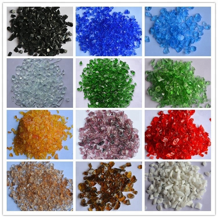 Tempered Crystal Glass Rocks Colored Glass Chunk for Counter Top Coating