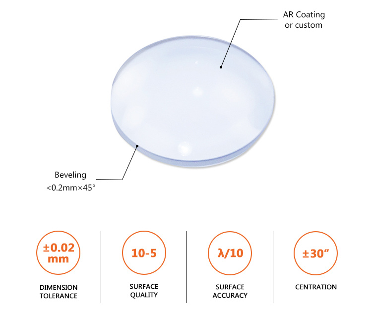 Ar Coating 60mm 70mm Optical Glass Plano Convex Lens Magnifier