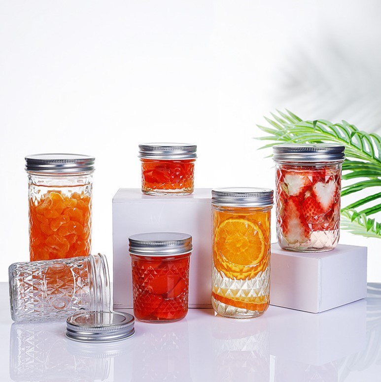 Hexagonal Glass Jar Honey Jar Jam Jar Bird's Nest Jar Chili Beef Sauce Jar