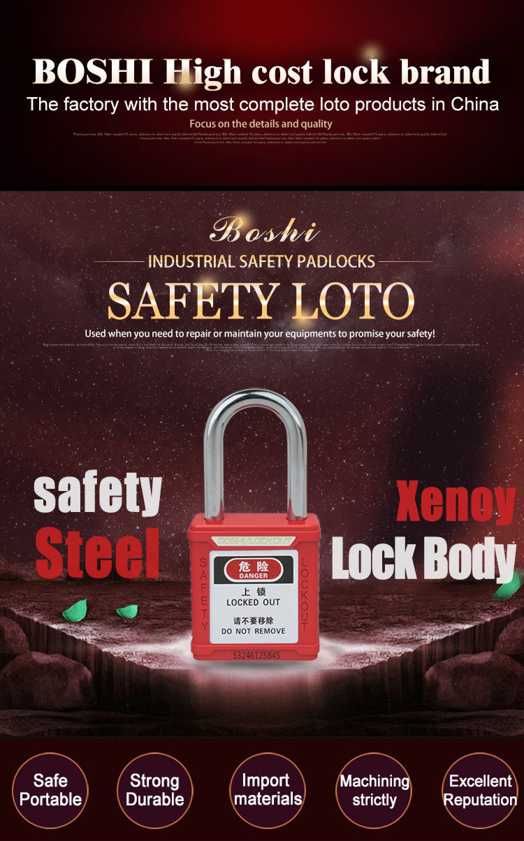 Nylon Loto Lock out Non-Conductive Safety Padlock with Keyed Alike