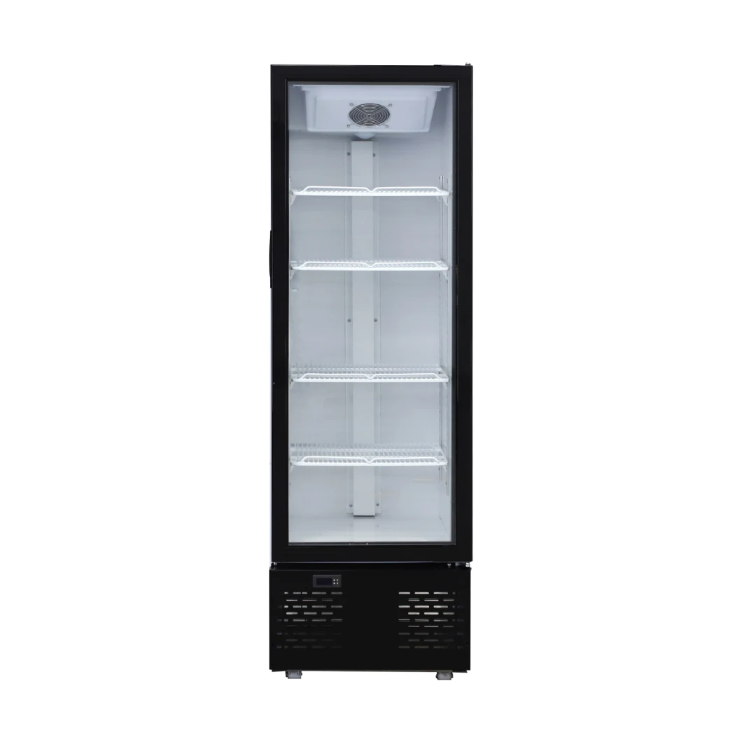 Single Door Tempered Glass Beverage Cooler Refrigerated Showcase Freezer