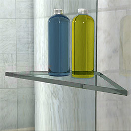 Corner Bracing Support Clear Safety Glass Shelf in 10mm
