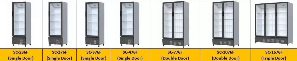 Commercial Superstore Vertical One Door Tempered Glass Cooler Freezer