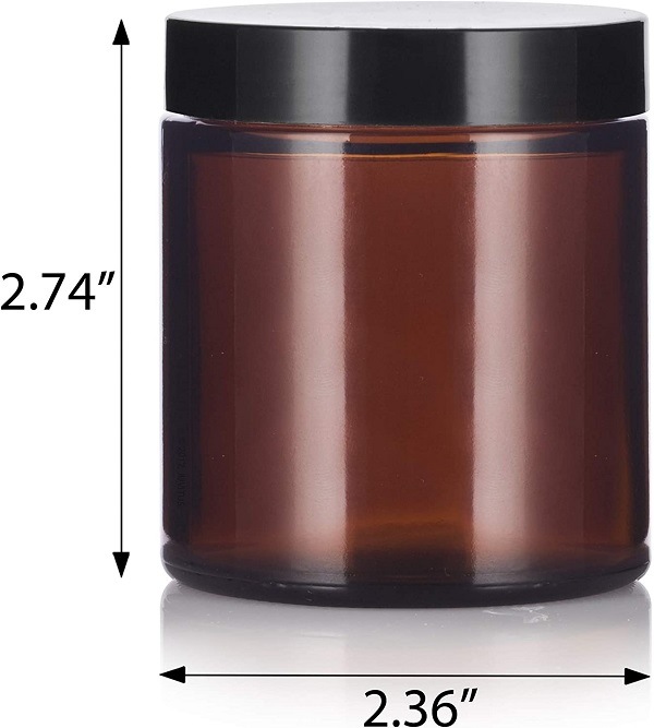 4oz Amber Round Glass Jars Cosmetic Face Cream Containers Wholesale