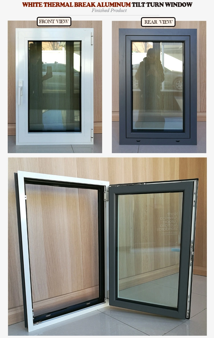 French Supplier Church Profiles Framed Hardware Grills Design Double Toughened Glass Aluminium Tilt and Turn Window