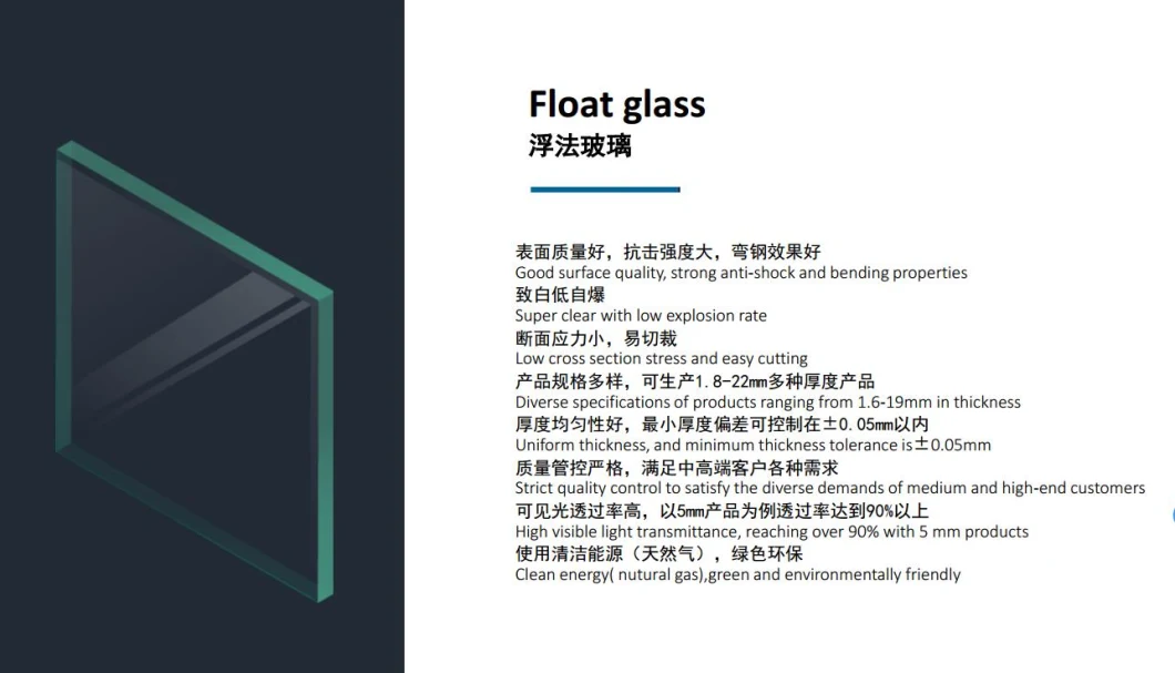 Low Iron Glass/Ultra Clear Float Glass Use for Window.
