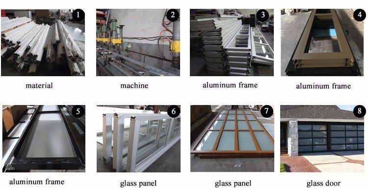 Motorized Aluminum Insulated Frosted Tempered Glass/Polycarbonate/Organic Glass Full View Overhead Garage Door