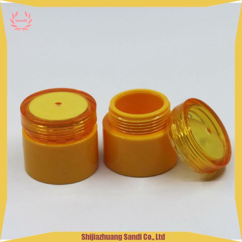 5g Acrylic Plastic Popular Cosmetic Round Jar-Orange Cosmetic Small Jar for Korean Market
