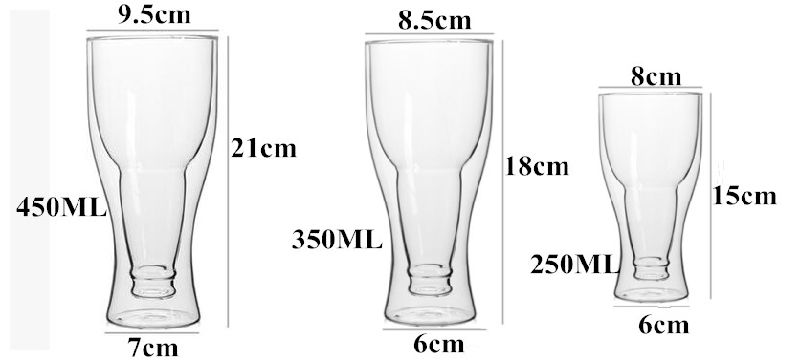 Beer Glass Double Wall Beer Glass Cup Pyrex Beer Glass Wine Glass Cup