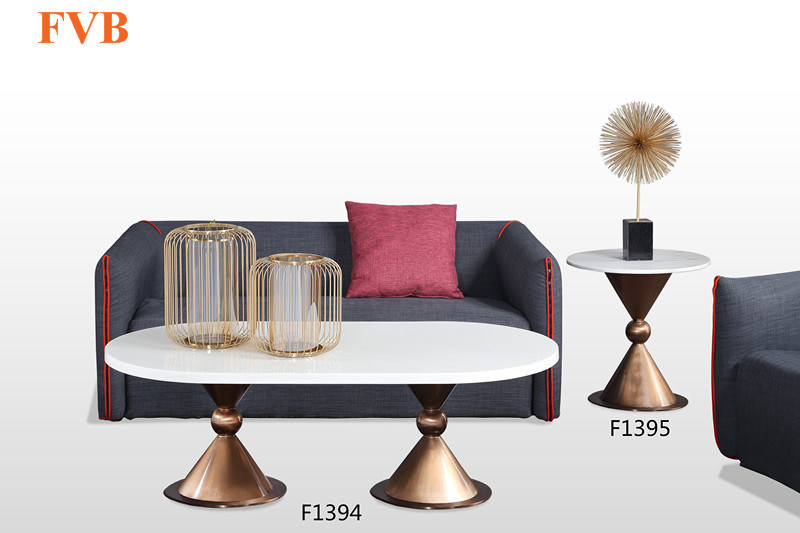 Round Black Tempered Glass Coffee Table with Rose Gold Base