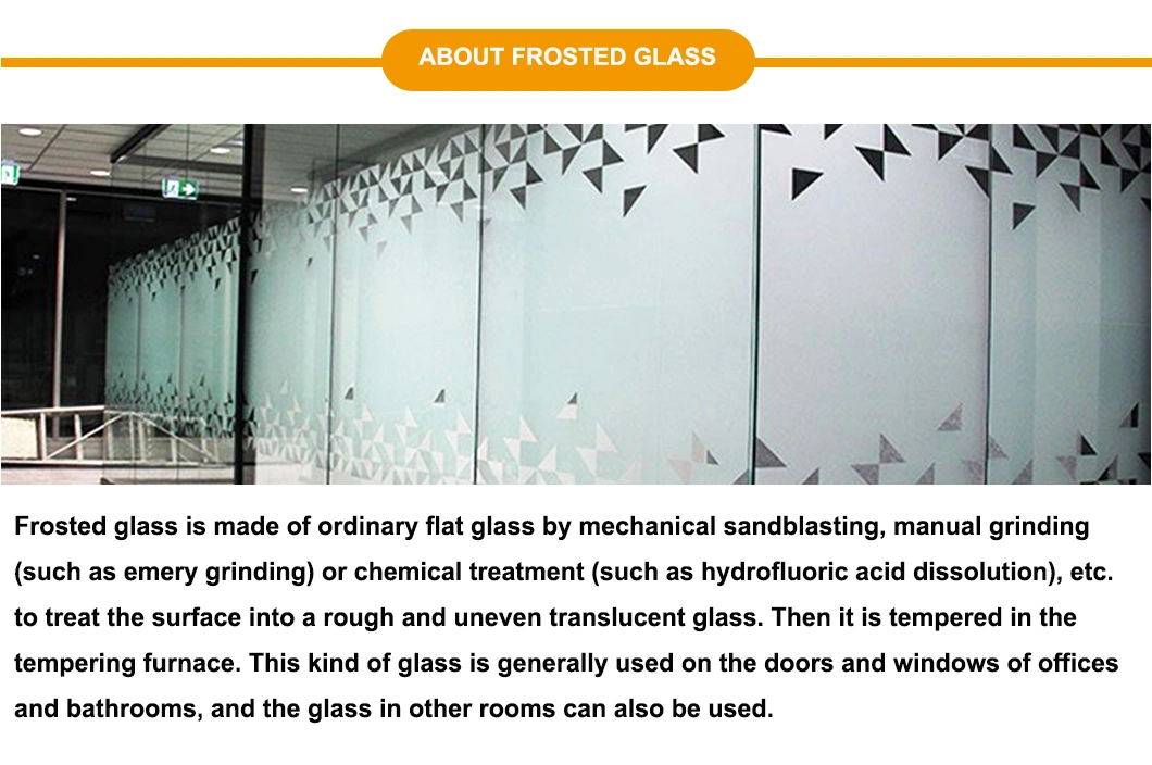Ice Flower Acid Etched Glass Door Deep Acid Etched Glass